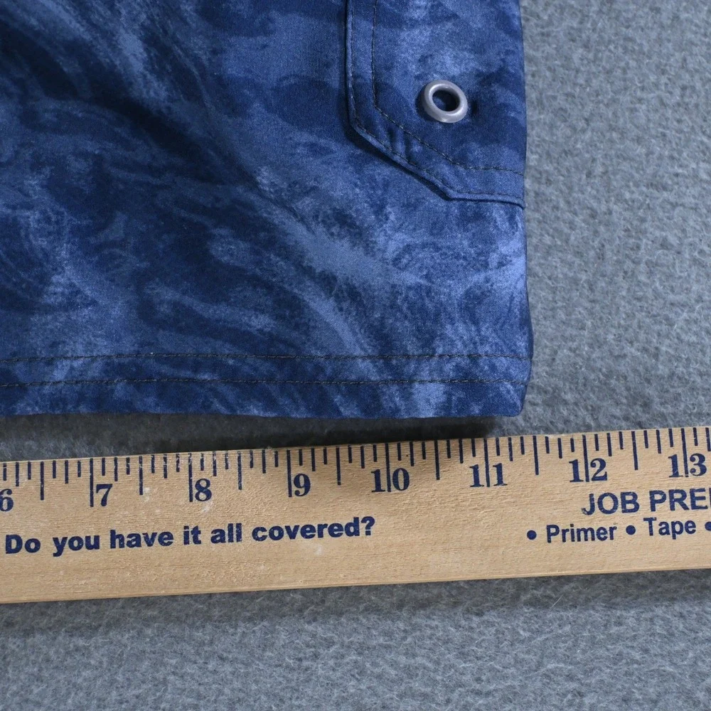 Airwalk Mens Cargo Board Shorts Medium Blue Gray Striped Marble Swim Trunks